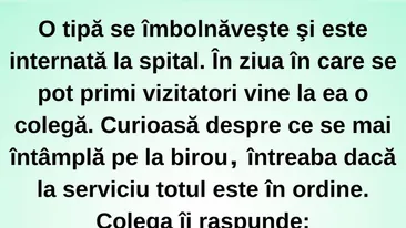 BANC | O tipă se îmbolnăvește și este internată la spital