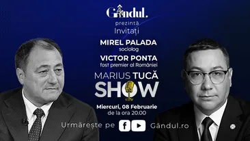 Marius Tucă Show începe miercuri, 8 februarie, de la ora 20.00, live pe gândul.ro