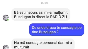 BANC | "Azi mi-a mulțumit Buzdugan, în direct la Radio ZU"
