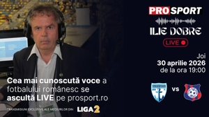 Ilie Dobre comentează LIVE pe ProSport.ro meciul F.C. Voluntari - F.C. Bihor, joi, 30 aprilie 2026, de la ora 19:00