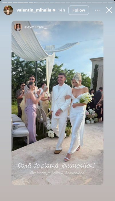 Vara nunților la echipa națională. Valentin Mihăilă s-a căsătorit cu Ami într-un decor de poveste