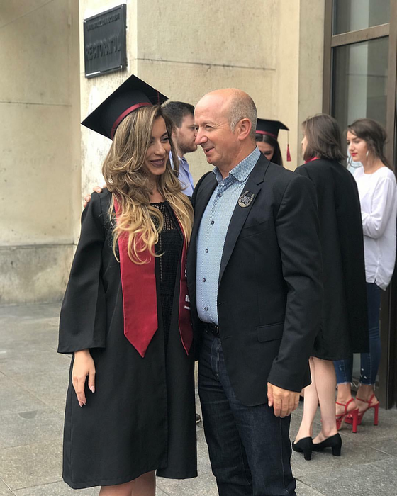 Raluca Lungu alături de celebrul ei tată, care are o avere estimată la peste 23 de milioane de euro