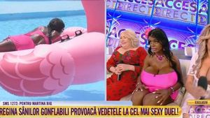 Viorica de la Clejani a pipăit-o în direct pe Martina Big! Sânziana Buruiană şi Daniela Gyorfi şi-au etalat şi ele busturile generoase