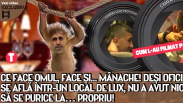 Ce face omul, face si... Manache! Desi managerul Stelei se afla intr-un local de lux, n-a avut nicio jena sa se purice. La propriu