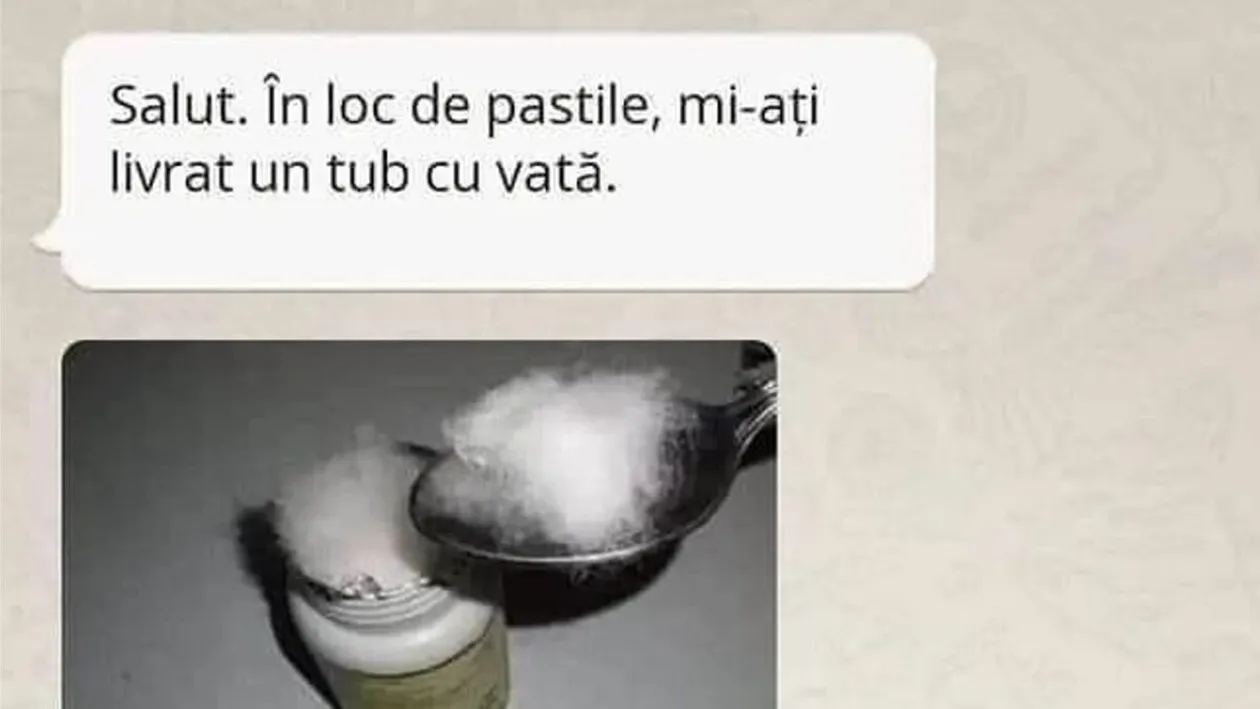 Bancul zilei. În loc de pastile mi-aţi livrat un tub cu vată