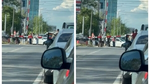 Bariera din Pipera s-a blocat și a paralizat traficul! Pietonii au ridicat-o cu mâna ca să poată trece