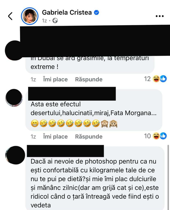 Gabriela Cristea, criticată pentru că își editează pozele. Sursa foto: Facebook / Gabriela Cristea