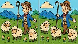 TEST IQ | Identificați cele 3 diferențe între ciobanul din dreapta și cel din stânga!