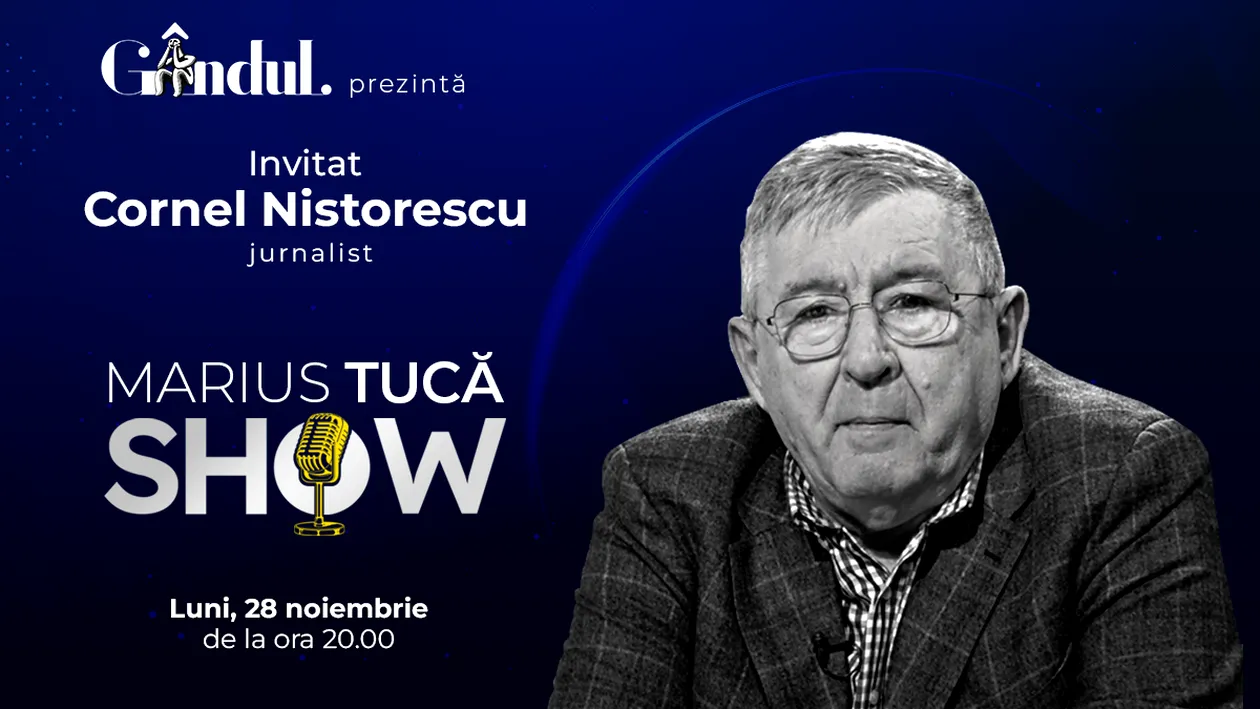 Marius Tucă Show începe luni, 28 noiembrie, de la ora 20.00, live pe gândul.ro