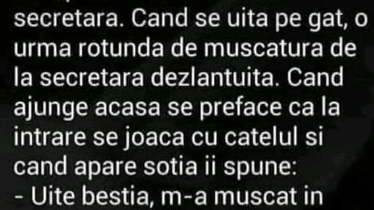 BANC | Un tip face amor nebun cu secretara. Când se uită pe gât, vede o urmă de mușcătură de la secretara dezlănțuită
