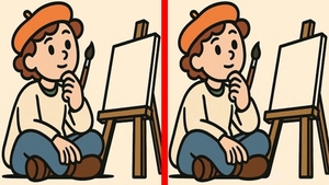Test de logică | Acești 2 pictori par identici, dar nu sunt. Identificați 3 diferențe!