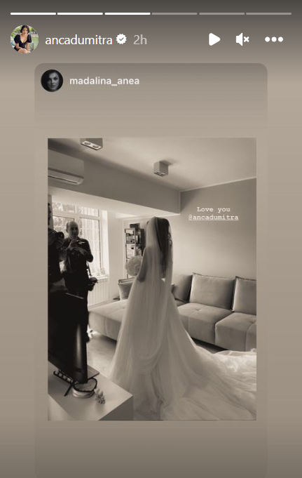 Anca Dumitra, în ziua nunții/ Foto: Instagram