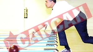 Obama, batut la popice de o femeie