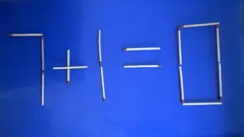 Test de inteligență | Mutați un singur chibrit pentru a corecta 7 + 1 = 0