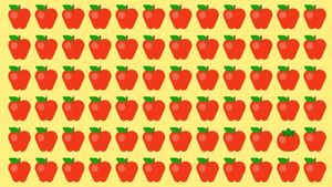 Test de perspicacitate | Găsiți roșia ascunsă printre merele din imagine!