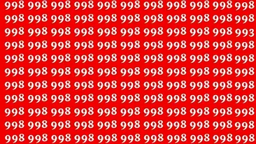 Test de perspicacitate | Nu toate numerele din această poză sunt 998. Găsiți-l pe cel diferit!
