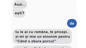 BANCUL ZILEI | "Zi-mi un sinonim pentru 'când o zbura porcul'!"