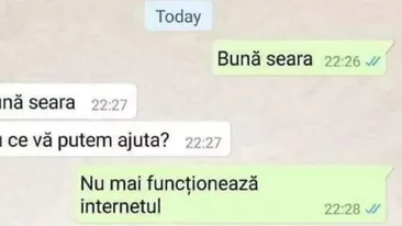 BANC | „Bună seara. Nu mai funcționează internetul”