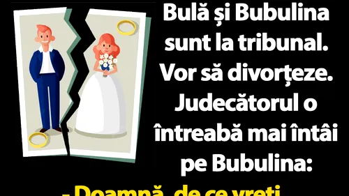 BANC | Bulă și Bubulina, divorț la tribunal