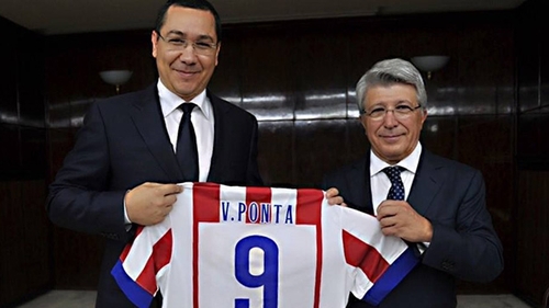 Atletico Madrid deschide scoala de fotbal la Bucuresti! Premierul Victor Ponta s-a intalnit cu presedintele clubului