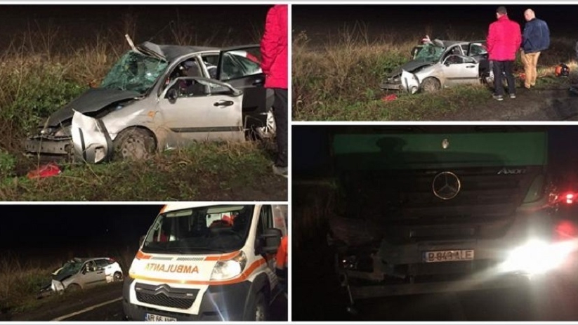 Accident violent în Arad! Doi oameni au murit striviţi, după ce maşina lor a fost spulberată de un TIR. Imaginile sunt înfiorătoare