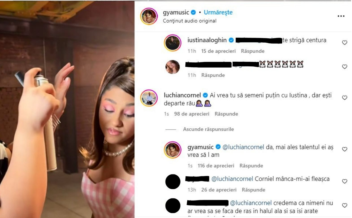 Scandal între Iustina și Gya/ Sursa foto: Instagram