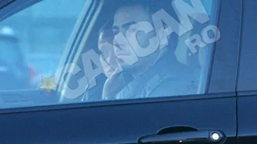 Bianca Dragusanu si Adrian Cristea, tristi in masina