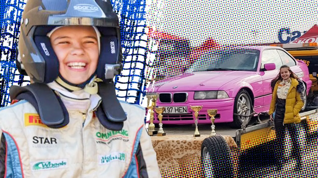 Povestea uluitoare a puștoaicei care, la 14 ani, participă la raliuri