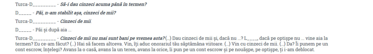 Dragne Luiza și Turcă Dăscălescu negociază șpaga pentru Elena Burlan