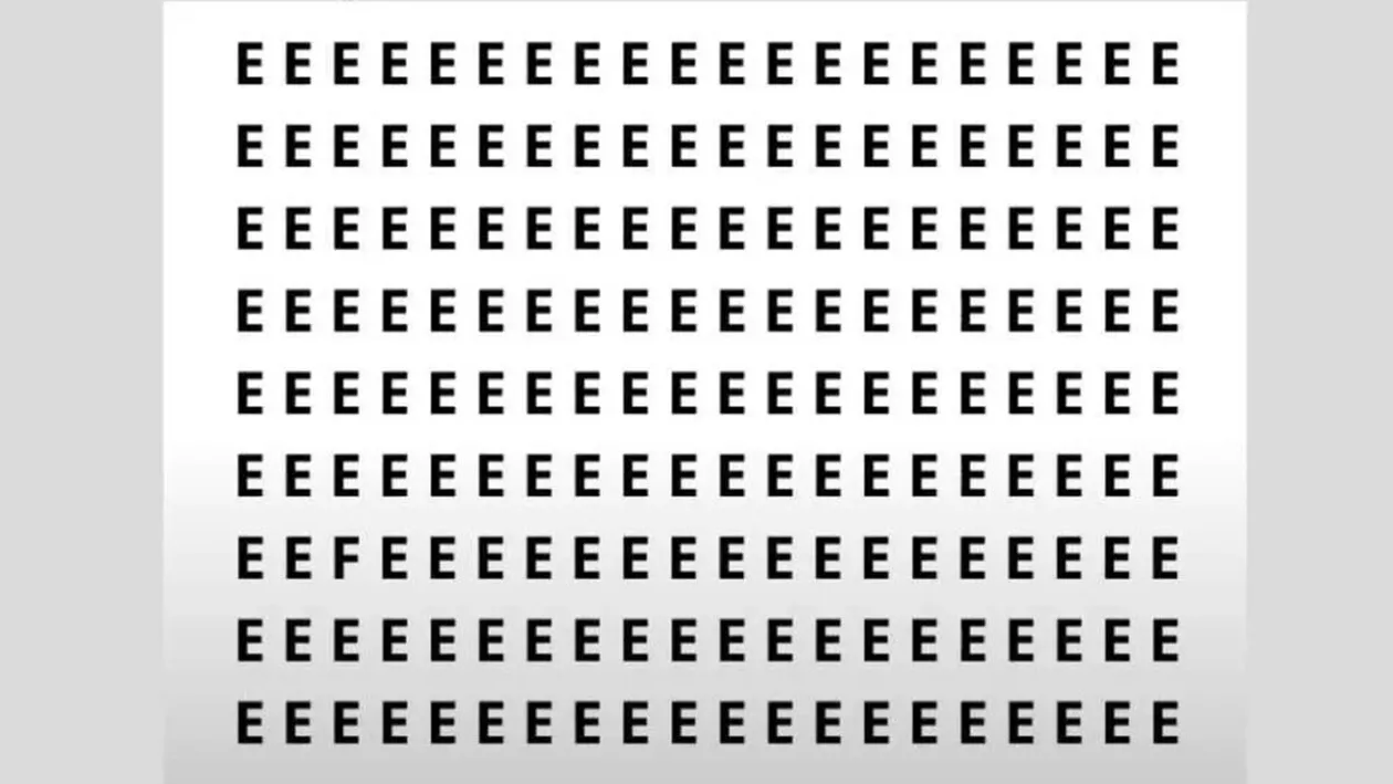 Iluzie optică virală | Găsiți litera F ascunsă printre E-uri în doar 7 secunde!