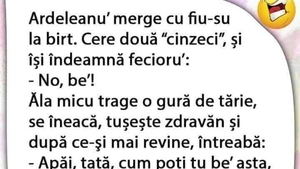 Bancul începutului de săptămână | Ardeleanul merge cu fiu-su la birt: "No, be'!"