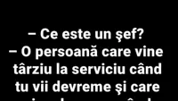 Bancul sfârșitului de săptămână | Ce este un șef?