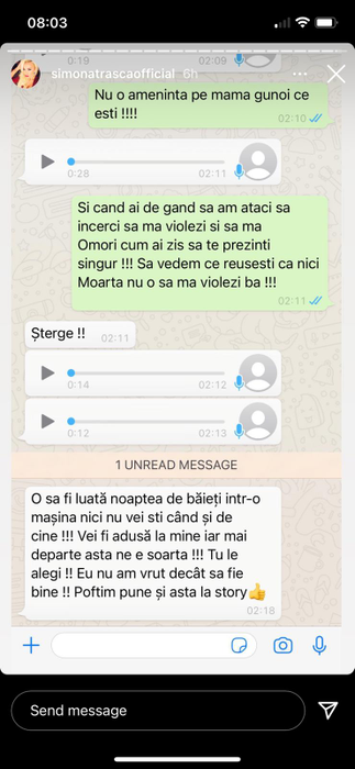 Dialogul halucinant dintre hărțuitor și Simona Trașcă
