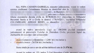 "Facut de bani" de avocatii si executorii Monicai! Cum a ajuns Columbeanu sa plateasca taxe legale de 21 de ori mai mari?