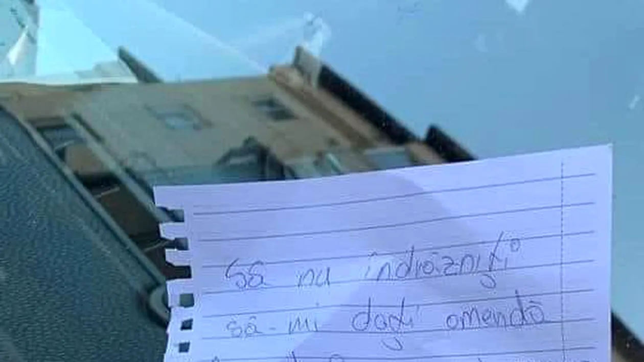 O tânără din Baia Mare a lăsat un mesaj inedit polițiștilor, după ce și-a parcat mașina: ”Să nu îndrăzniți să-mi dați amendă!”