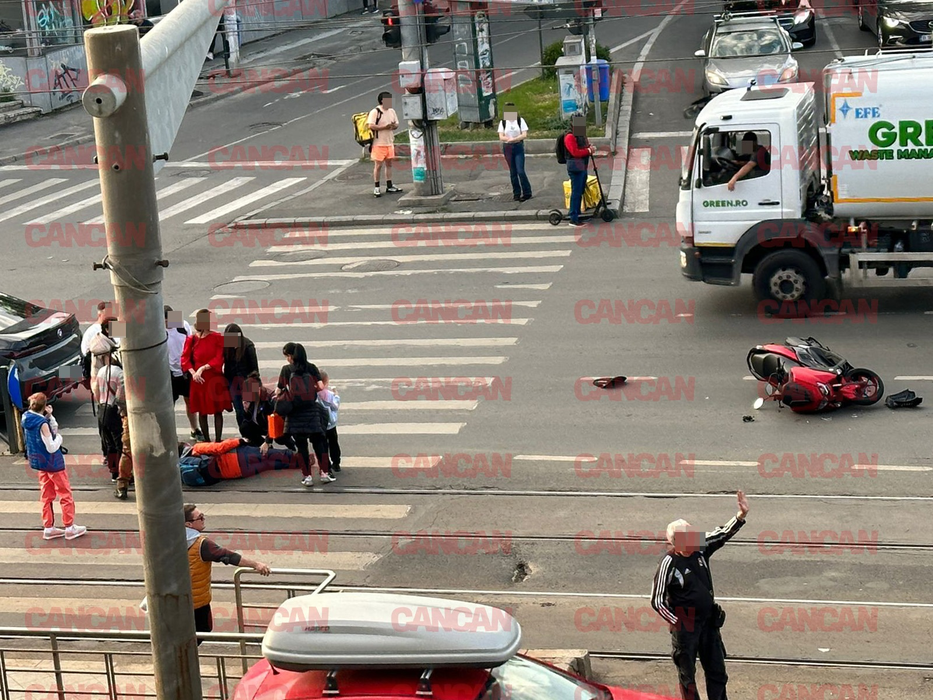 Accidentul rutier s-a produs în intersecția Ștefan Cel mare cu Barbu Văcărescu /sursă foto: CANCAN.RO