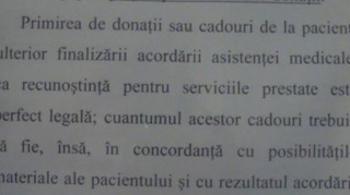 Afis intr-un spital de copii din Cluj: "Primirea de donatii sau cadouri de la pacienti este legala"