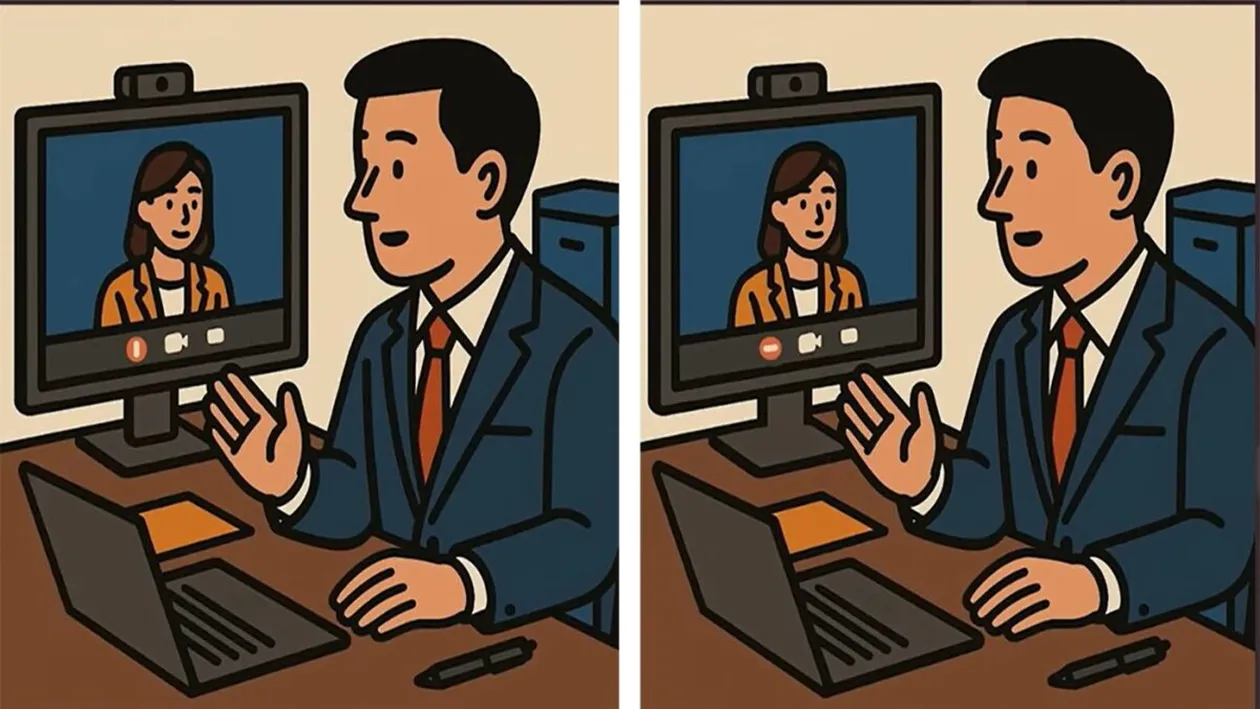 Test de perspicacitate | Depistați toate cele 3 diferențe dintre acești doi corporatiști aflați în meeting