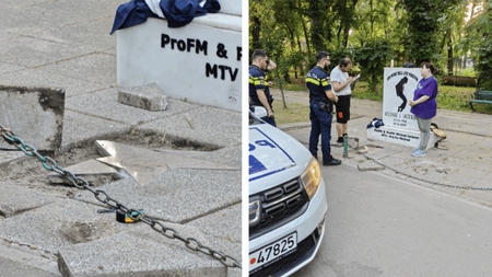 Monumentul lui Michael Jackson din Herăstrău, VANDALIZAT! Autoritățile au fost imediat sesizate