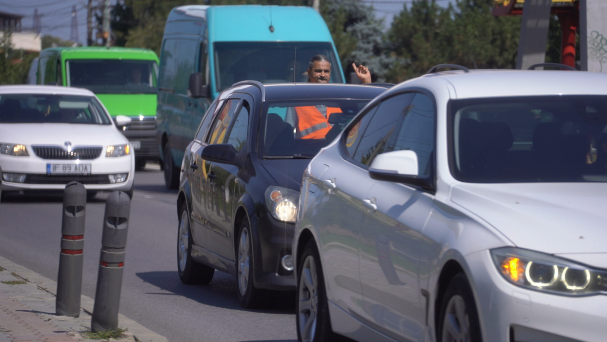 Marius Csampar, la treabă pe DN 1