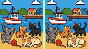 TEST IQ | Aveți la dispoziție 23 de secunde pentru a identifica toate cele 3 diferențe dintre pisicile din imagine