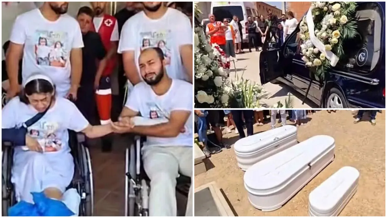 Jale mare la înmormântarea celor 3 frățiori. Noemi a cedat în cimitir: ”Hai la mama”