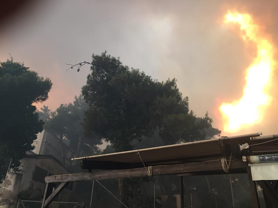 Imagini apocaliptice de la dezastrul din Grecia! Oamenii s-au refugiat în mare