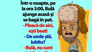 BANC | Bulă ajunge acasă și se bagă în pat. "Ești beat!"