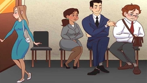 Test de inteligență | În poza aceasta apar 4 oameni, aflați la un interviu de job, dar s-a strecurat și o mare greșeală. Găsiți-o!
