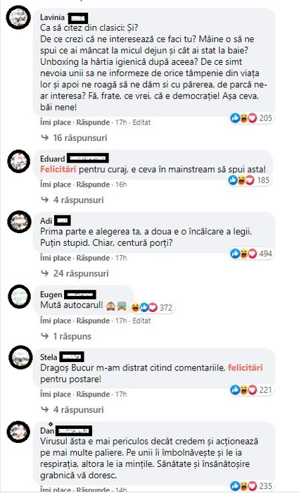 Dragoș Bucur, blamat după ce s-a destăinuit pe Facebook: “Nu mă vaccinez și nu port mască”. Mesajul pe care Lucian Mîndruță i l-a transmis