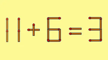 Test de inteligență | Mutați un singur chibrit pentru a corecta 11 + 6 = 3