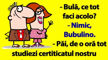 BANC | Bulă, Bubulina și certificatul de căsătorie