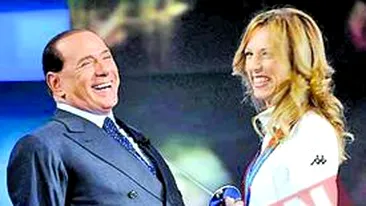 Berlusconi flirteaza in direct pe sticla