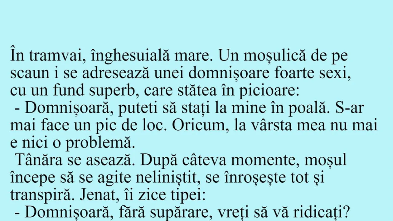 BANC | Domnișoară, puteți să stați la mine în poală!